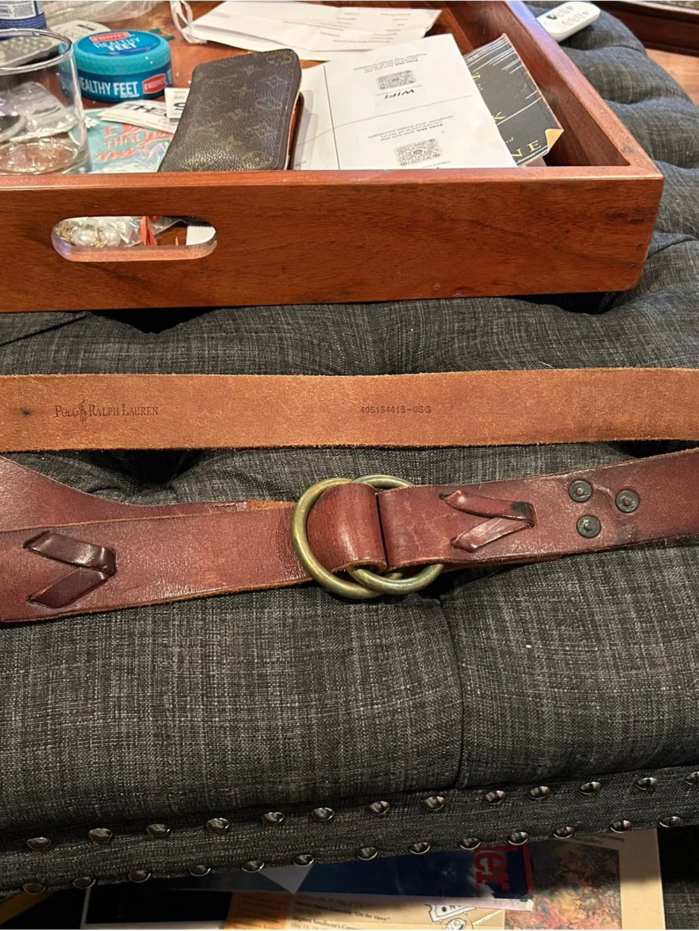 Ralph Lauren Brown Leather Double-Ring Belt with Brass Rings 🥰🤩 🔥. Still love it
